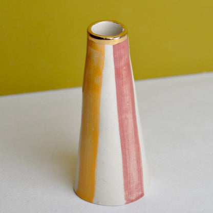 Rose Nisbet Candle Holder Ceramic Candle Holder - 'Striped'