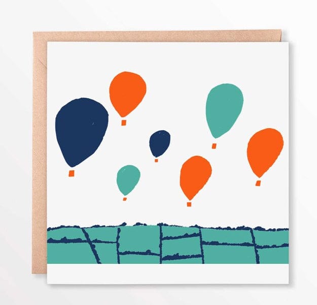 Sarah Martin Illustration Greetings Card Square Bristol Balloons Greetings Card