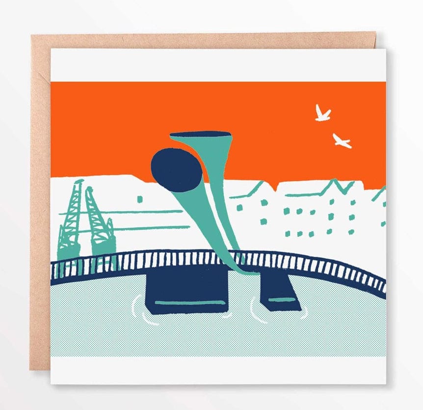 Sarah Martin Illustration Greetings Card Square Harbourside Greetings Card