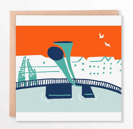 Sarah Martin Illustration Greetings Card Square Harbourside Greetings Card