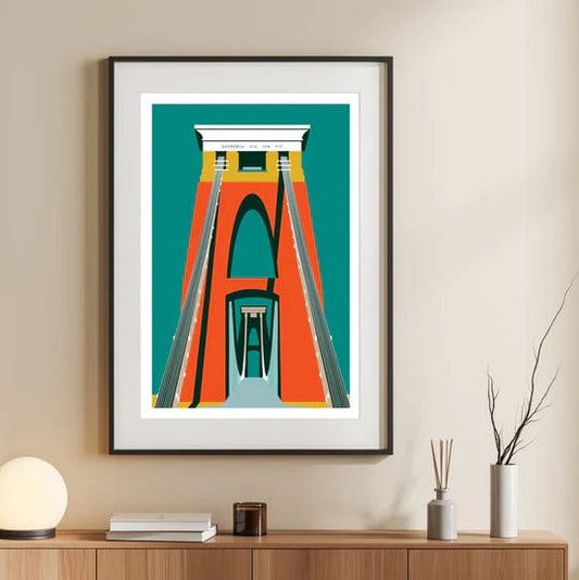 Susan Taylor Design Print A3 Bristol Towers Suspension | Bridge Print