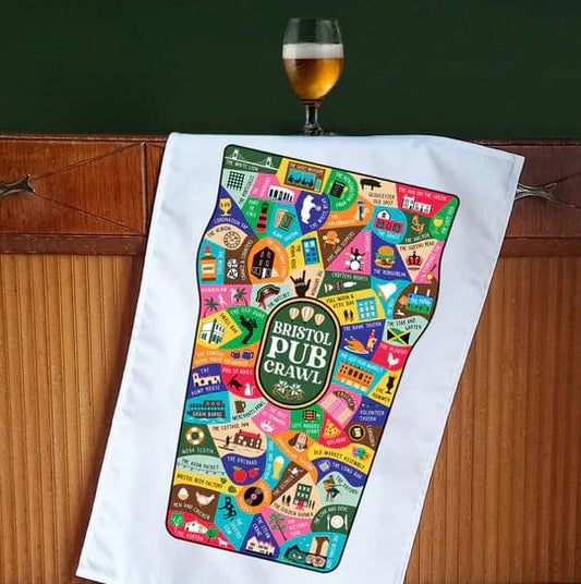 Susan Taylor Design Tea Towel De Bristol Pub Crawl | Tea Towel