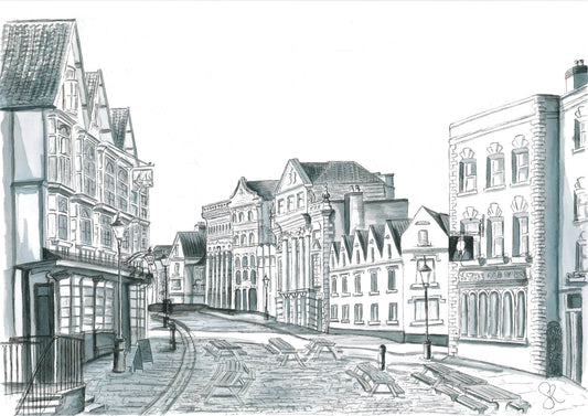 Susie Ramsey Art Print King Street, Bristol Giclee print of Bristol Scenes A4 (various designs)