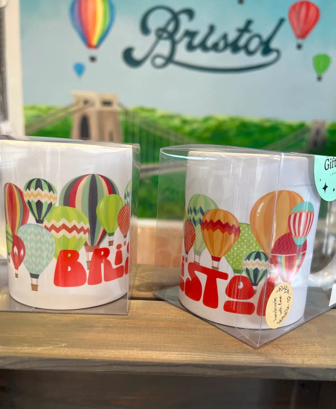 The Gift Box Ceramics Bristol Hot Air Balloon (Red Font) 11oz mug Bristol Themed Mug (various designs)