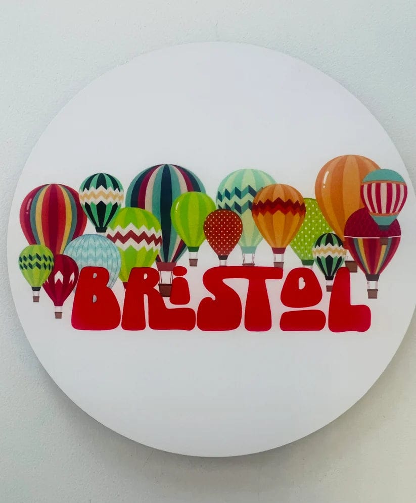 The Gift Box Coaster Bristol Hot Air Balloon (Red Font) Bristol Coaster