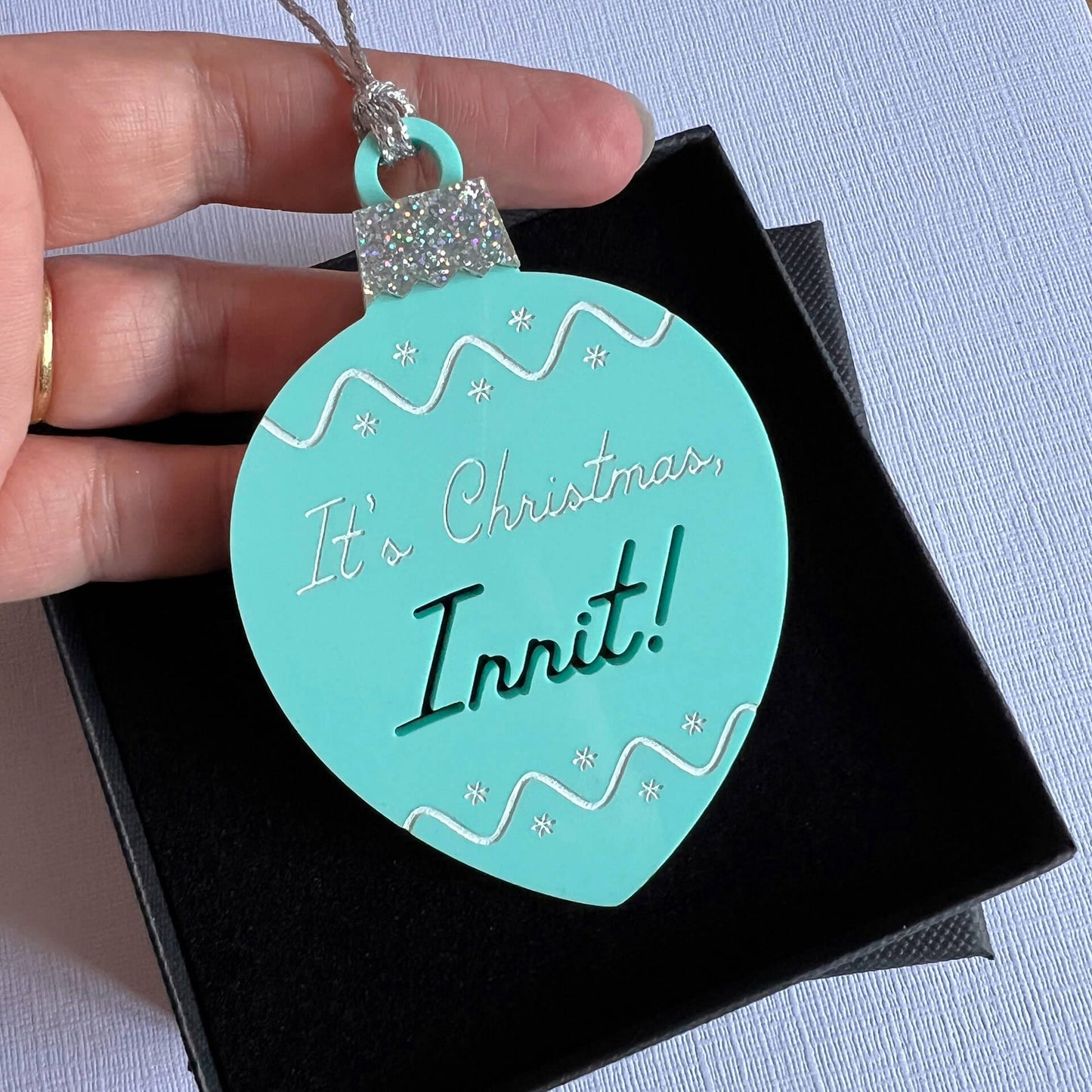 Tiny Scenic Bauble Mint Green It's Christmas Innit' Bristol Bauble