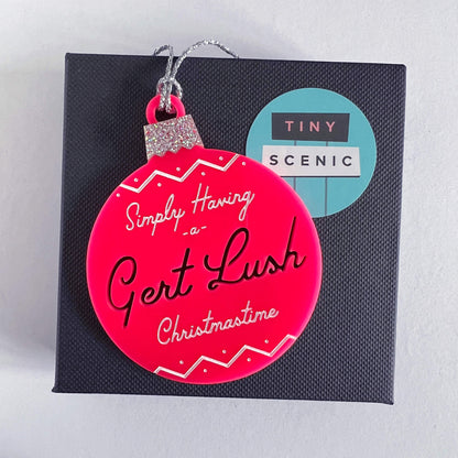 Tiny Scenic Bauble Pink Gert Lush Christmastime' Bristol Bauble