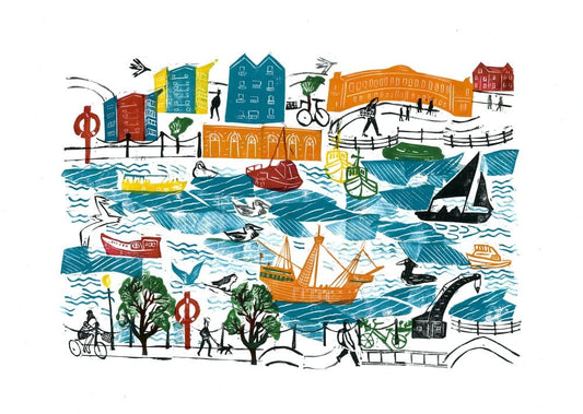 Victoria Wilmott Print A3 Harbourside Wanderings, Giclee Print