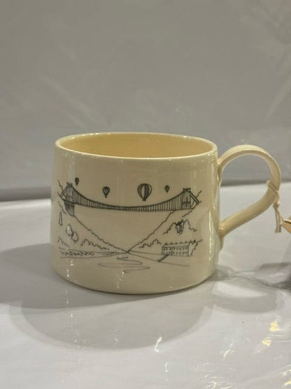 Wendy Calder Ceramics Ceramics Illustration Bristol Clifton Suspension Bridge - DRAWN Front View - Ceramic Mug