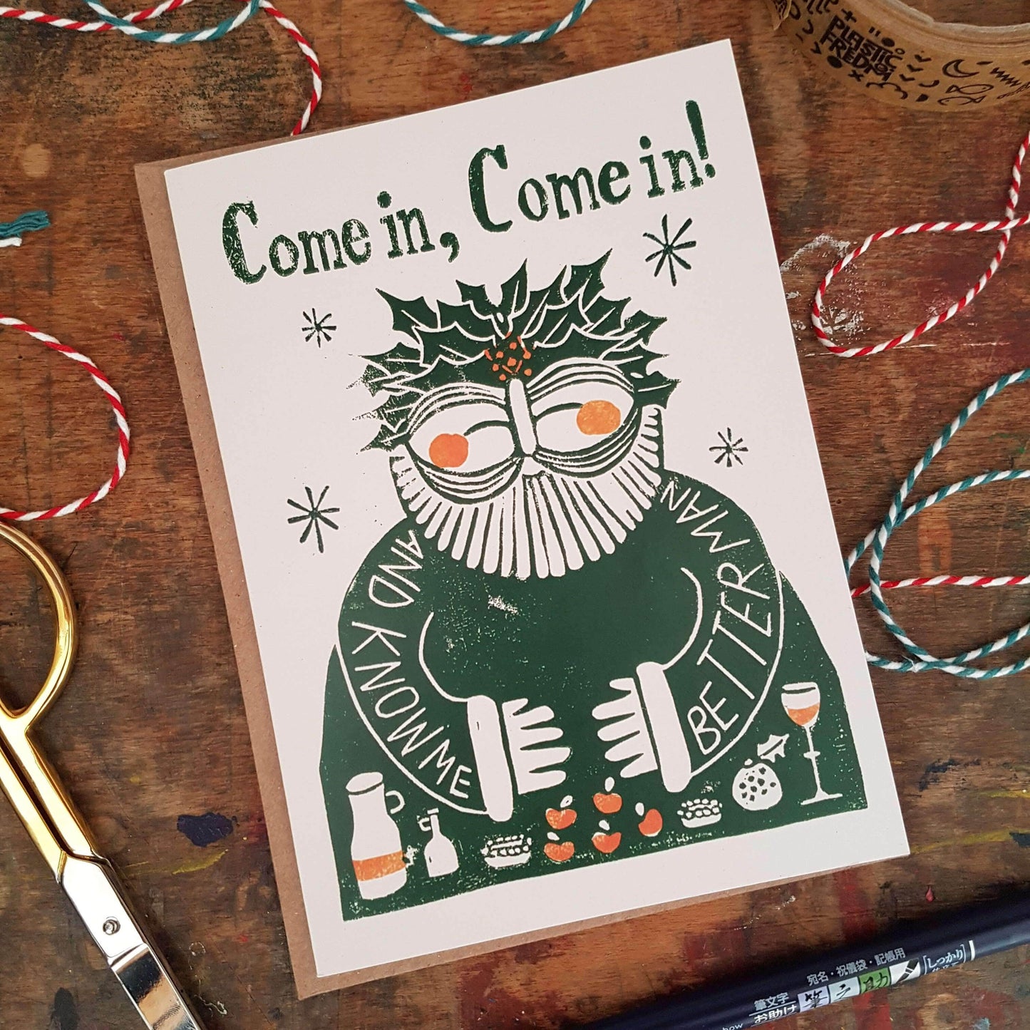 Becca Thorne Illustration Greetings Card Come In, Come In Christmas Card