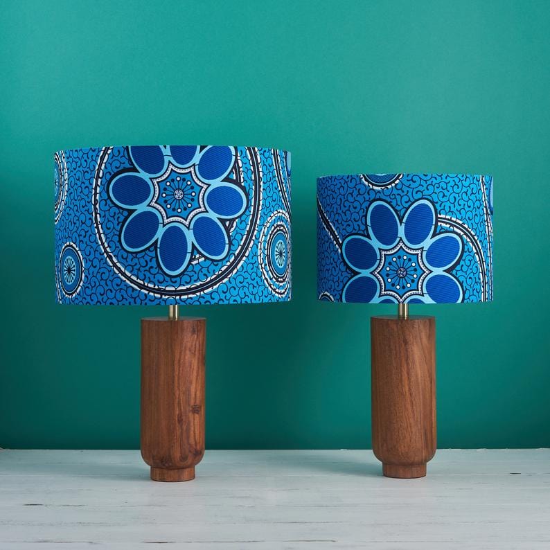 Blue deals geometric lampshade