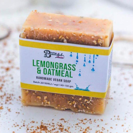 Born Beautiful Naturals Soap Lemongrass & Oatmeal - Vegan Soap (Sensitive Skin)