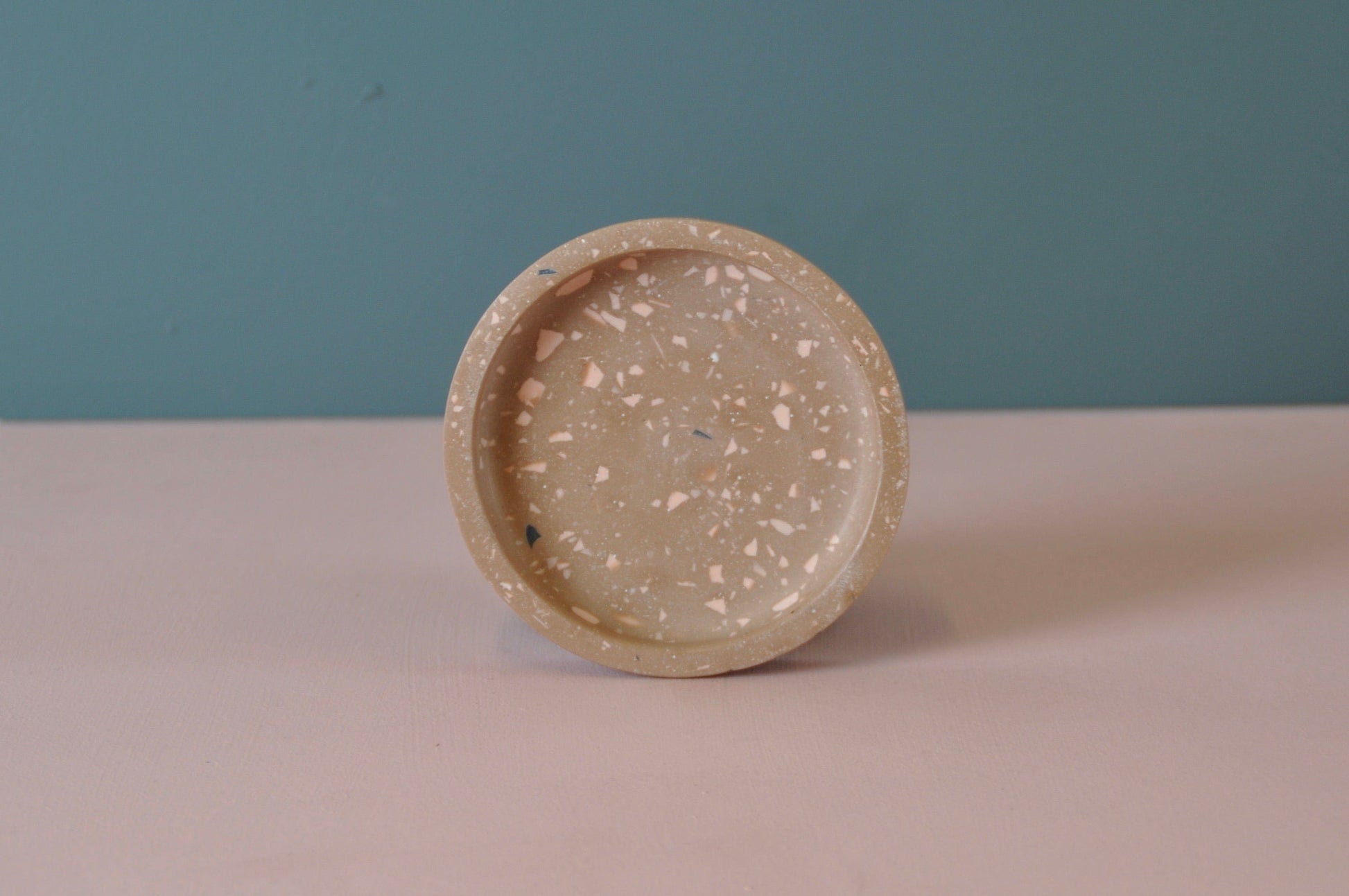 Calico Collective Dish Beige Terrazzo Jesmonite Round Dish