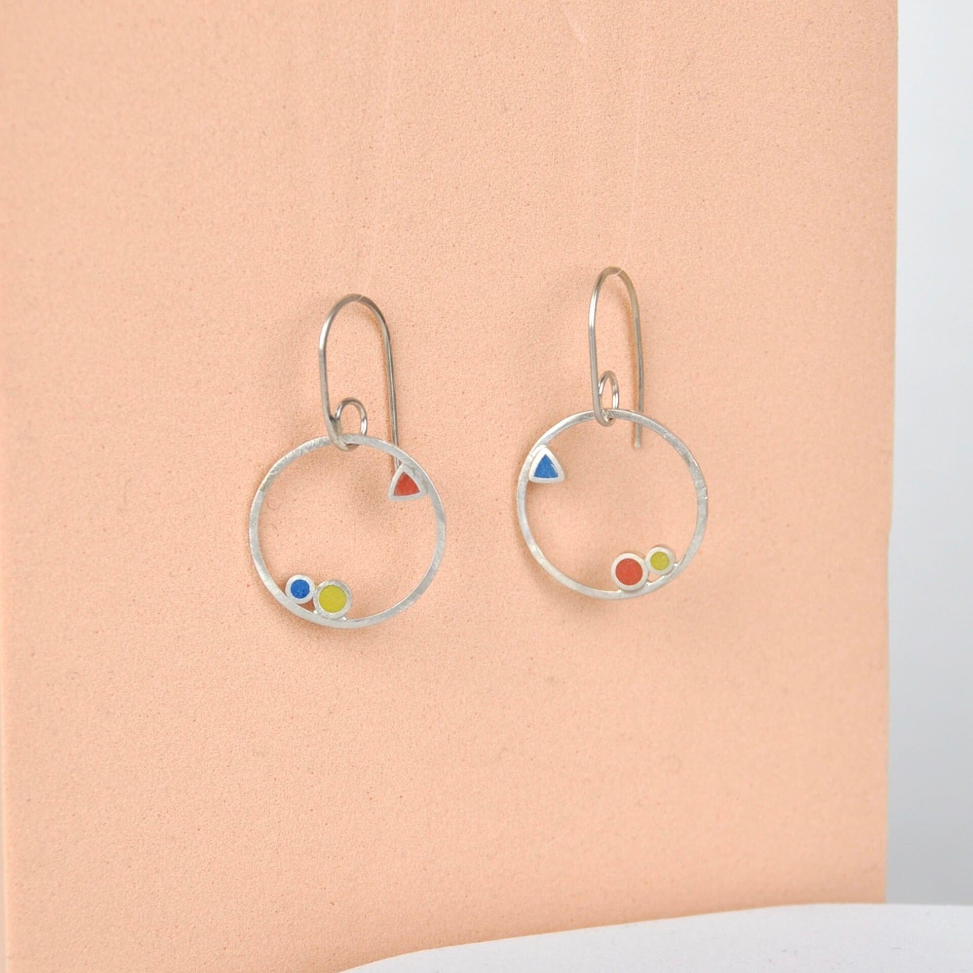 Small colored hoop on sale earrings