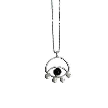 Lima Lima Necklace Lima Lima Eye Necklace - EcoSilver with black Onyx