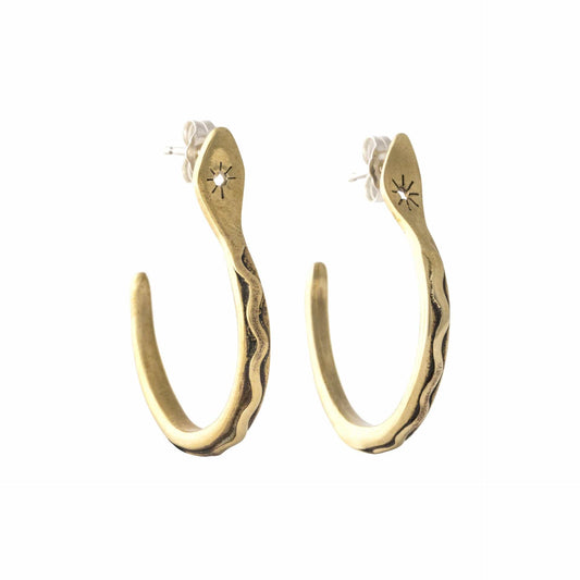 Lima Lima Serpent Hoops - Brass