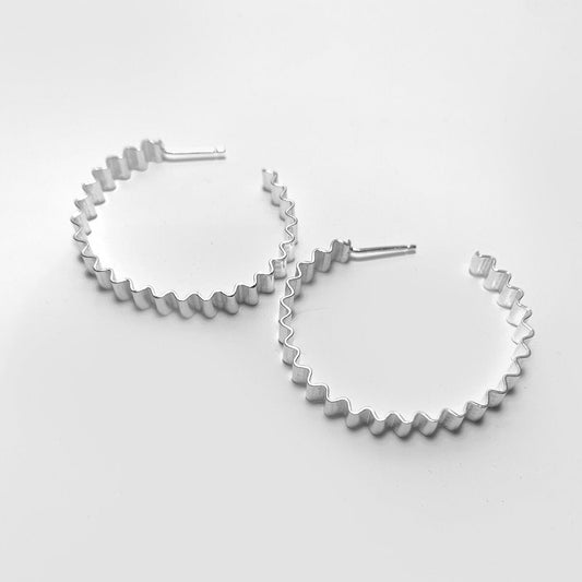 Olivia Taylor Jewellery Ondulée Large Hoops in Eco Silver or Gold