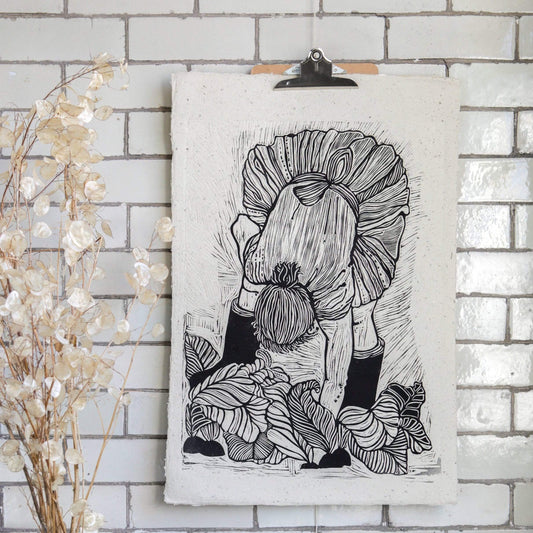 Rosanna Morris Prints Lino Print 'Mary' (print only or framed)